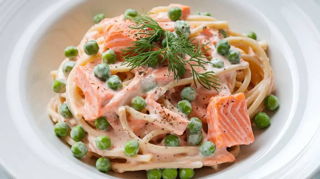 Pasta with Salmon Peas 3