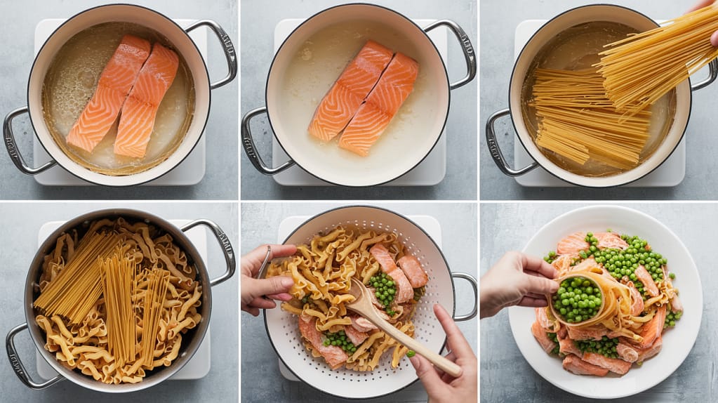 Pasta with Salmon Peas 5