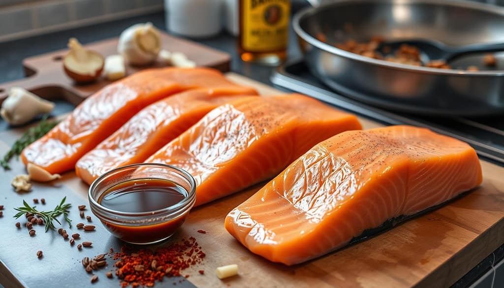 Bourbon Glazed Salmon Preparation Bourbon Glazed Salmon Preparation
