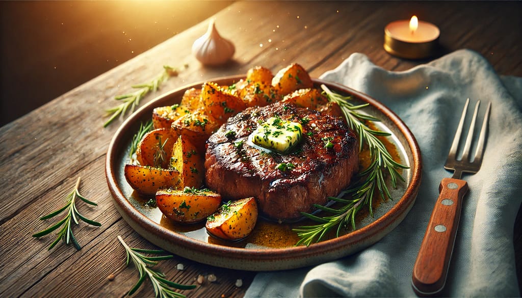 steak and potatoes