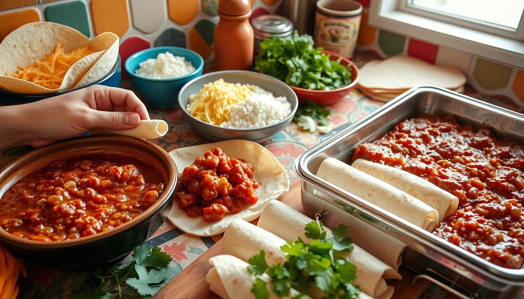 Homemade Enchiladas Assembly Process Homemade Enchiladas Assembly Process
