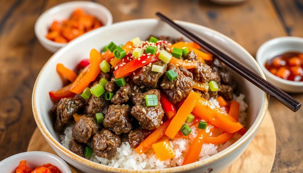 Ground Beef Bulgogi with Vegetables Ground Beef Bulgogi with Vegetables
